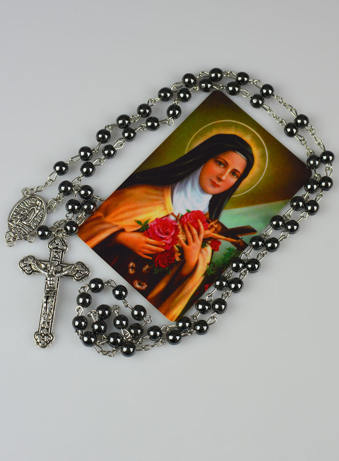 Chapelet Sainte Thérèse Perles Noires (pic 2)