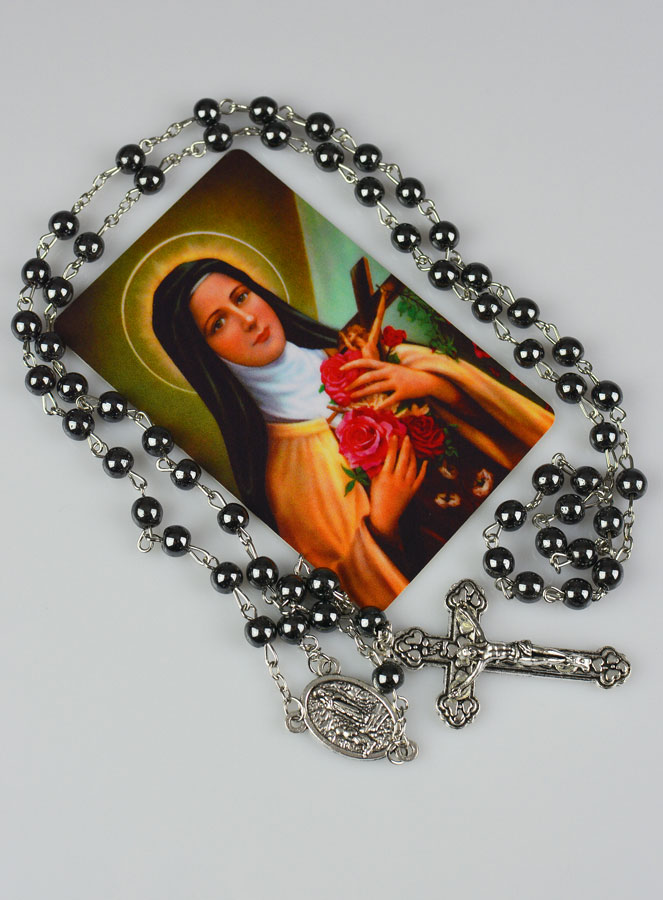 Chapelet Sainte Thérèse Perles Noires (pic 3)