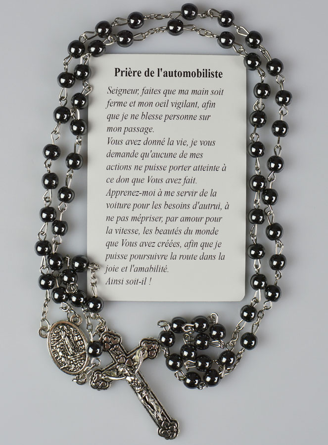 Chapelet Saint Christophe Perles Noires (pic 4)