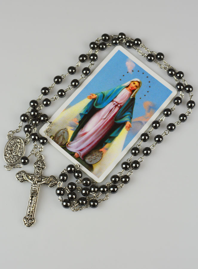Chapelet Vierge Miraculeuse Perles Noires (pic 2)