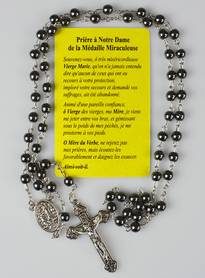 Chapelet Vierge Miraculeuse Perles Noires (pic 4)