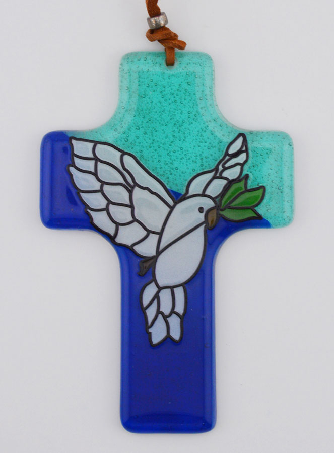Croix en Verre Colombe de la Paix (pic 1)