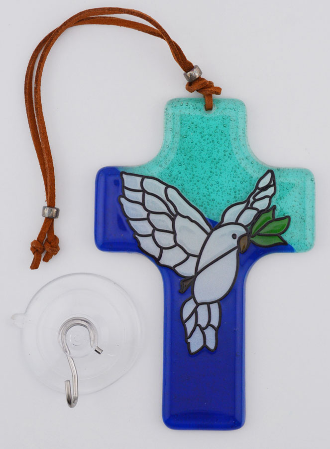 Croix en Verre Colombe de la Paix (pic 3)