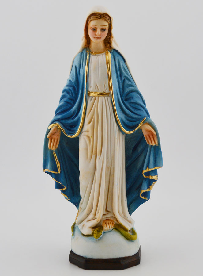 Statue Vierge Marie Miraculeuse Polychromée - 14 cm (pic 1)