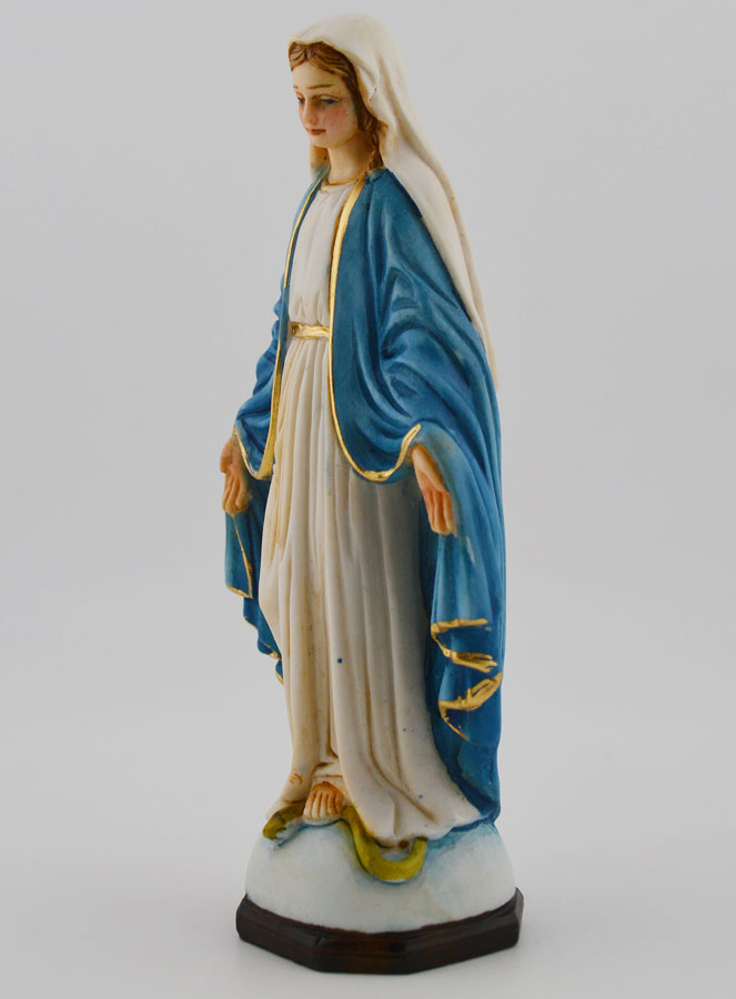 Statue Vierge Marie Miraculeuse Polychromée - 14 cm (pic 2)