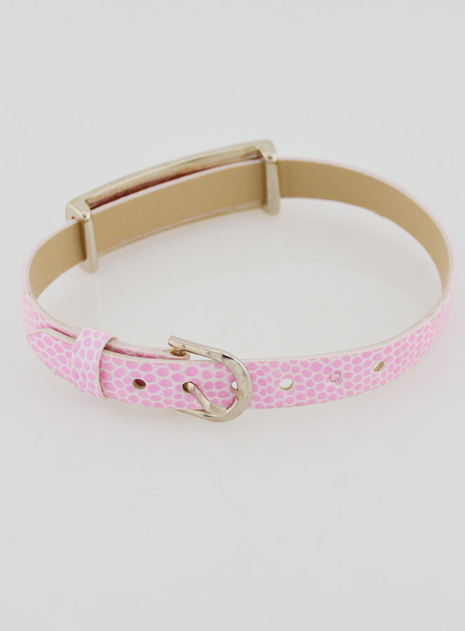 Bracelet des Saints en Cuir Rose (pic 4)