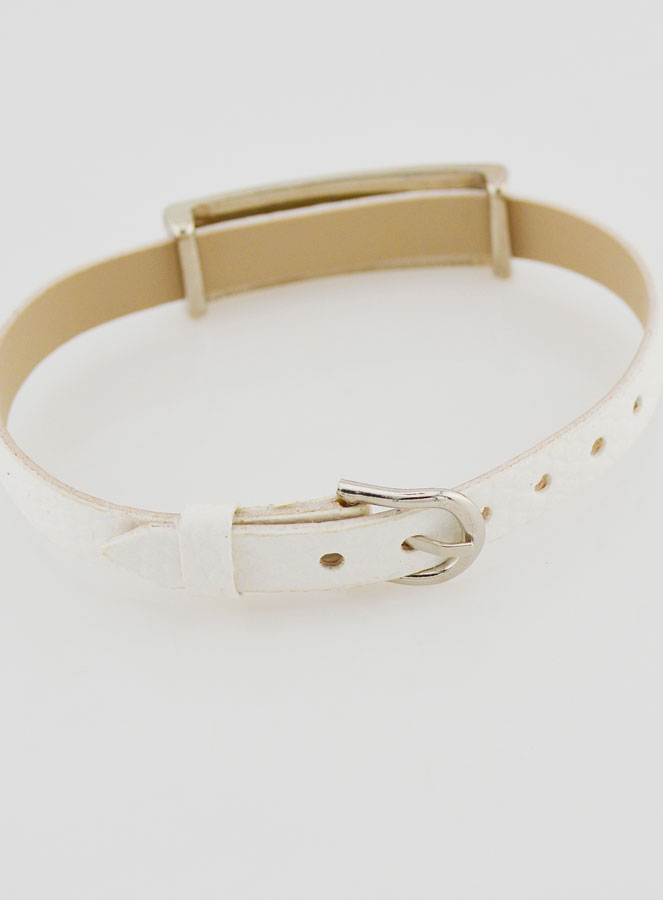 Bracelet des Saints en Cuir Blanc (pic 4)