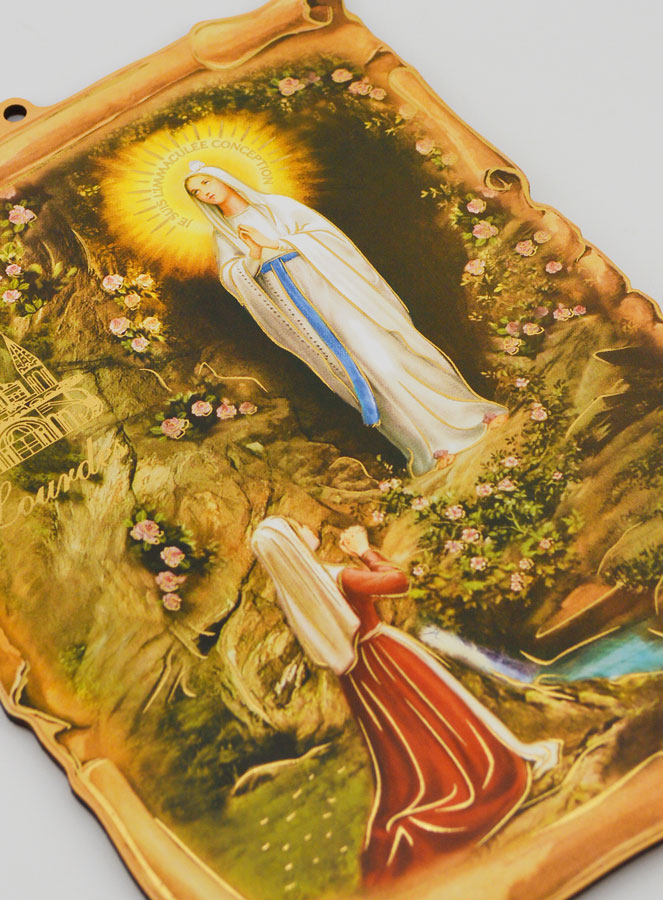 Icône Grotte Apparitions de Lourdes 22cm (pic 3)