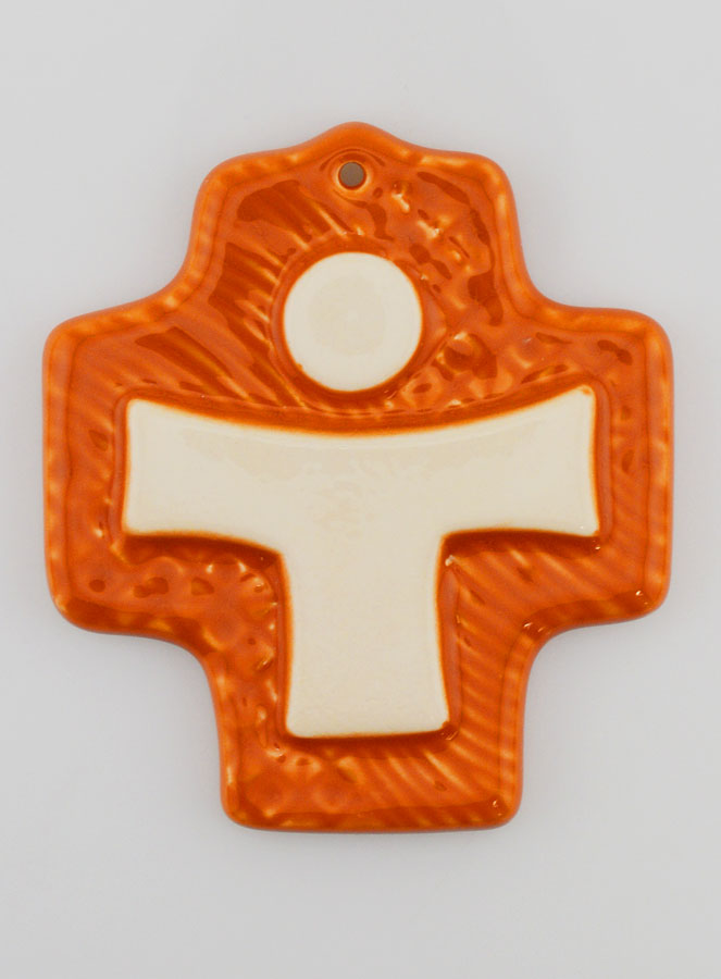 Croix Céramique Jésus Orange (pic 1)