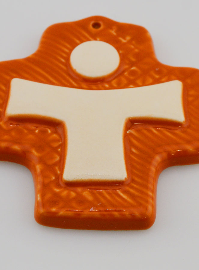 Croix Céramique Jésus Orange (pic 2)