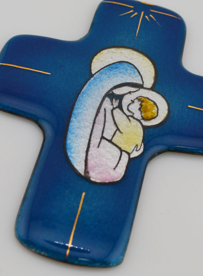 Croix Vierge à l'Enfant Jésus en Emaux du Liban (pic 2)