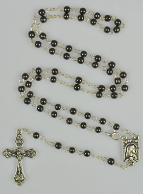 Chapelet Noir Collier de Lourdes (pic 1)
