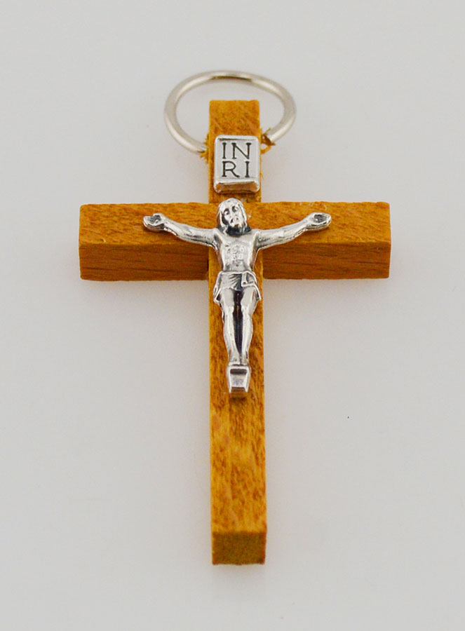 Pendentif Croix d'Aube Christ en Bois (pic 2)