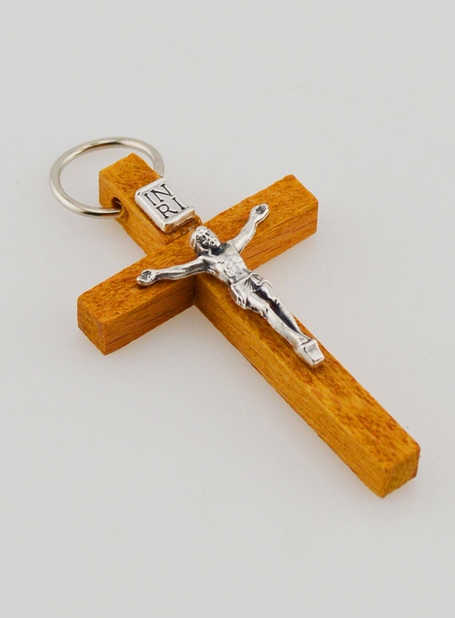 Pendentif Croix d'Aube Christ en Bois (pic 3)
