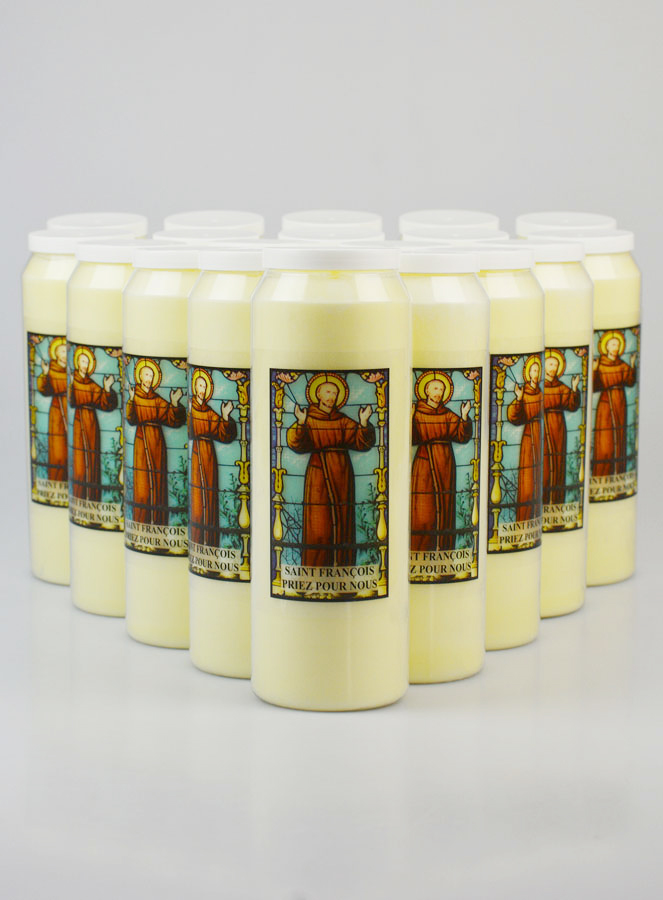 Lot de 20 Bougies de Neuvaine Saint François d'Assise (pic 1)