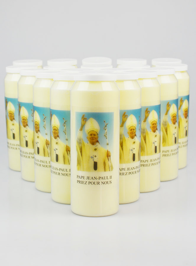 Lot de 20 Bougies de Neuvaine à Saint Jean-Paul 2 (pic 1)