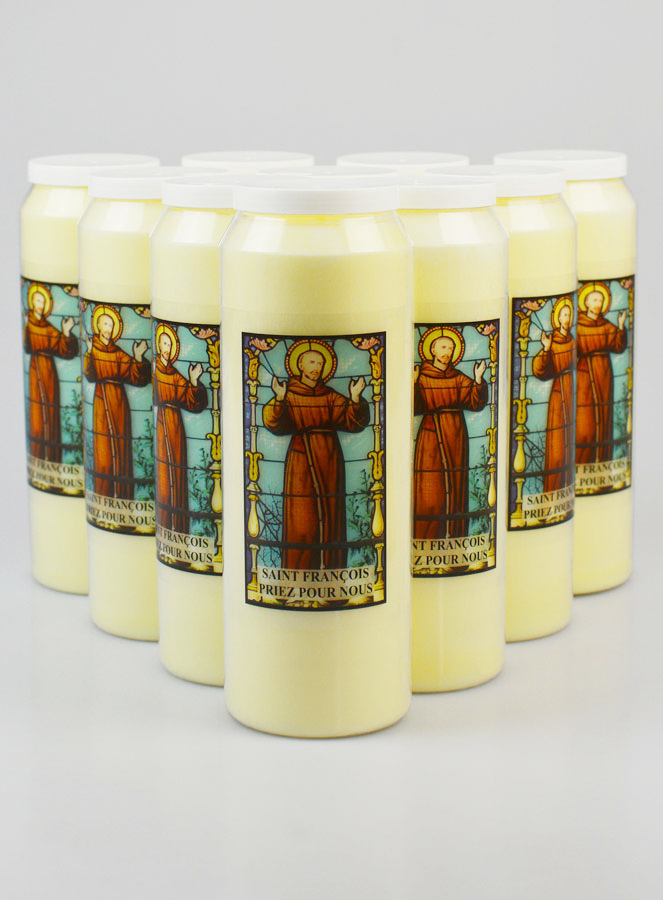 Lot de 10 Bougies de Neuvaine à Saint François d'Assise (pic 1)