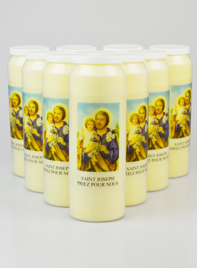 Lot de 10 Bougies de Neuvaine à Saint Joseph (pic 1)