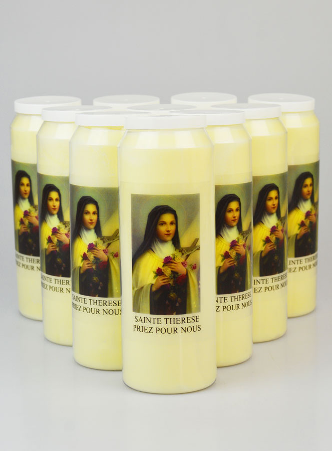 Lot de 10 Bougies de Neuvaine Sainte Thérèse (pic 1)