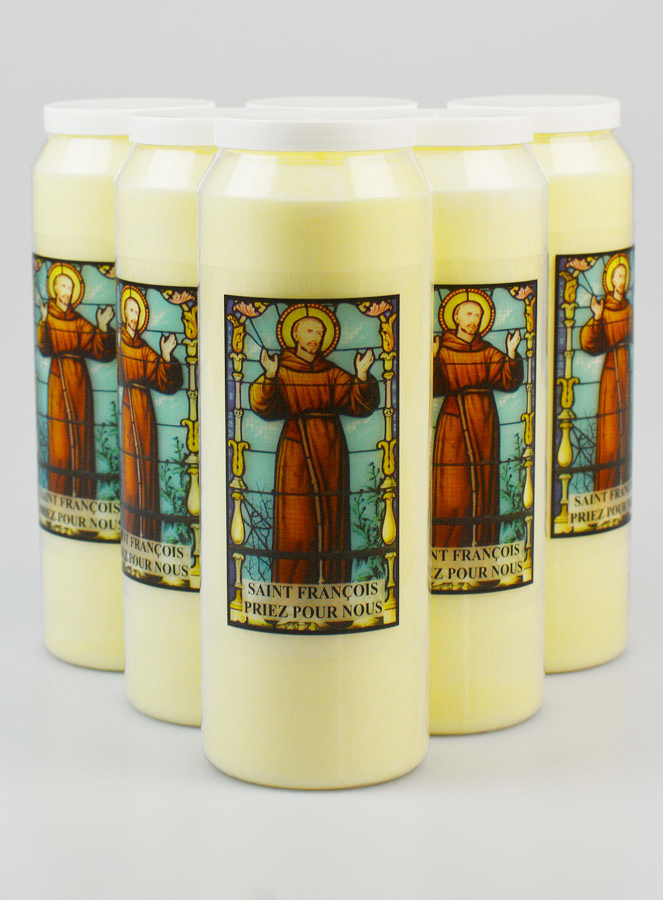 Lot de 6 Bougies de Neuvaine à Saint François d'Assise (pic 1)