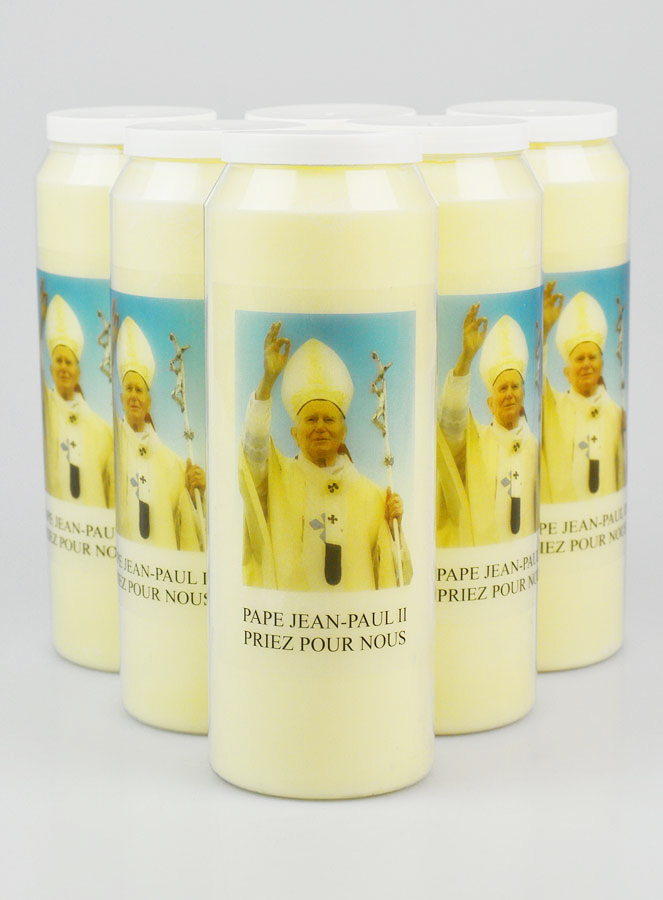 Lot de 6 Bougies de Neuvaine à Saint Jean Paul 2 (pic 1)