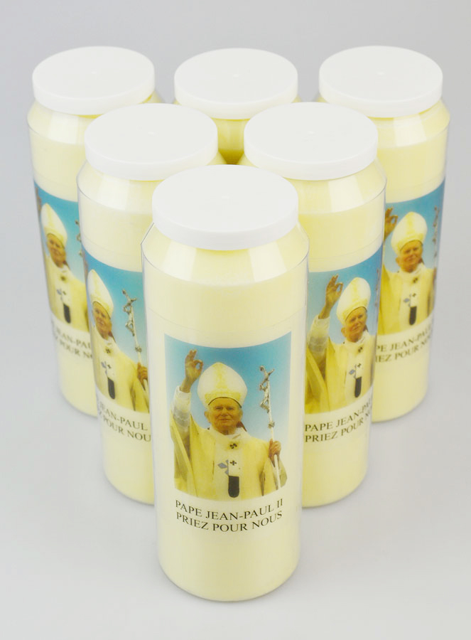 Lot de 6 Bougies de Neuvaine à Saint Jean Paul 2 (pic 2)