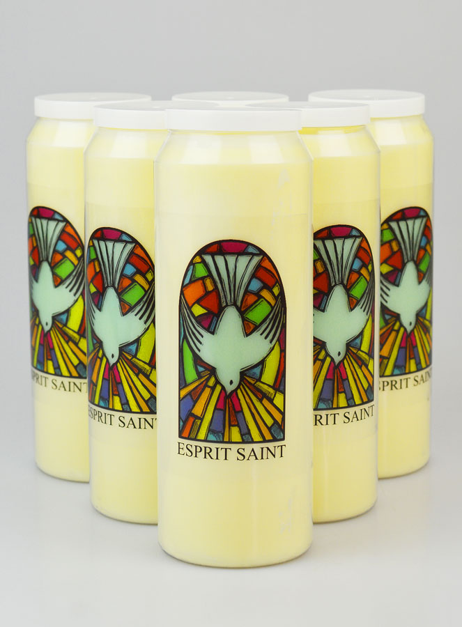 Lot de 6 Bougies de Neuvaine à l'Esprit Saint (pic 1)