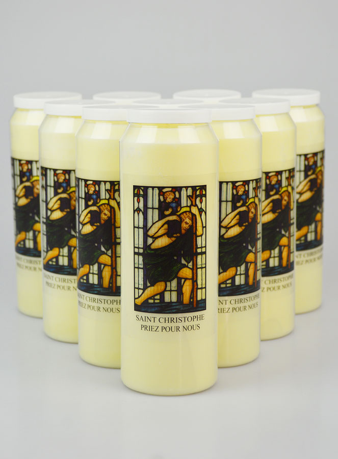 Lot de 10 Bougies de Neuvaine à Saint Christophe (pic 1)