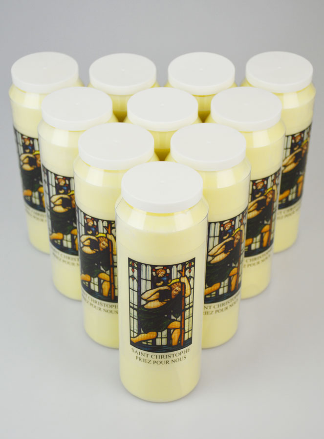 Lot de 10 Bougies de Neuvaine à Saint Christophe (pic 2)