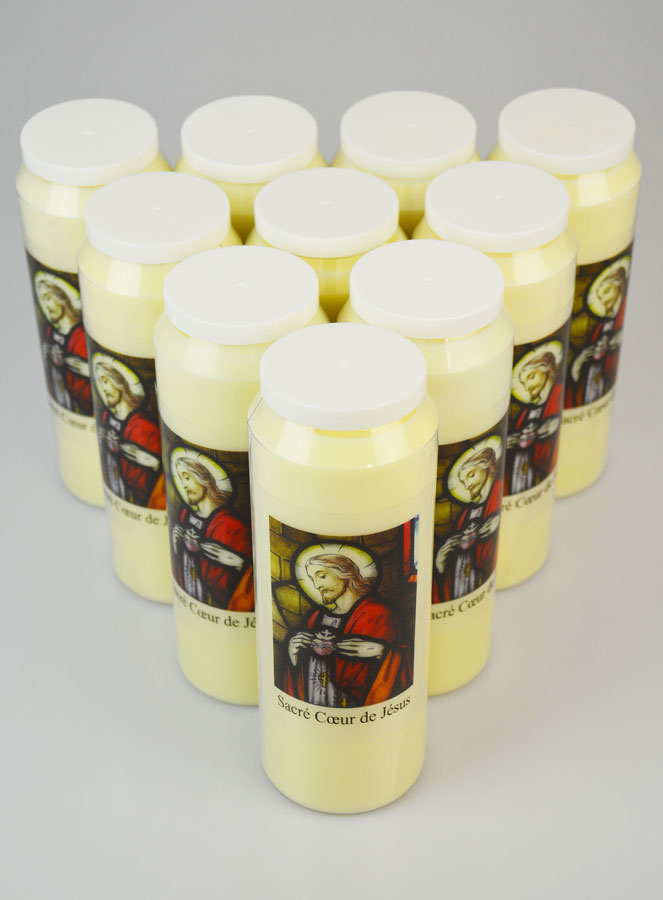 Lot de 10 Bougies de Neuvaine Sacré Coeur de Jésus (pic 2)
