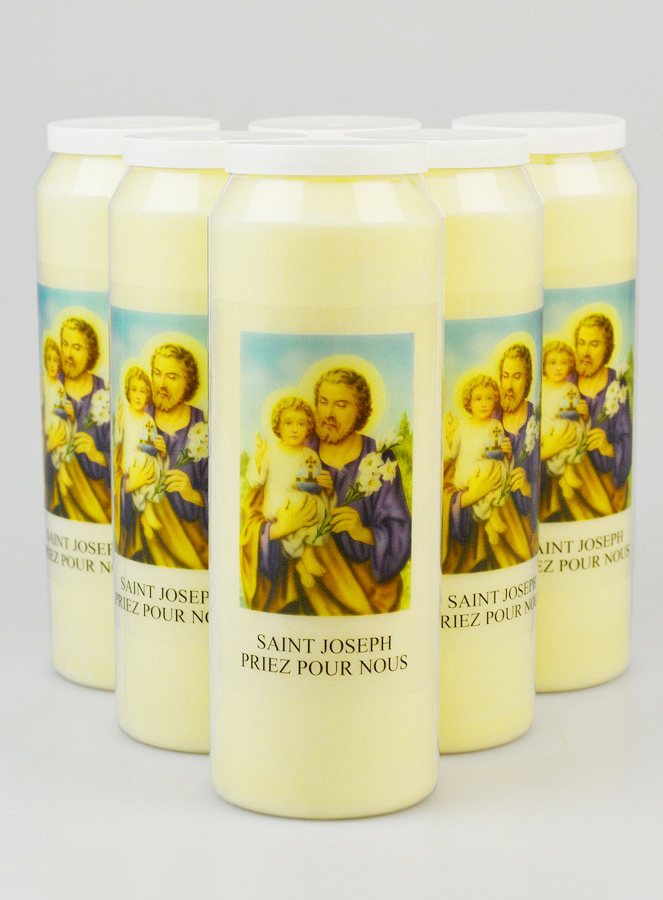 Lot de 6 Bougies de Neuvaine Saint Joseph (pic 1)