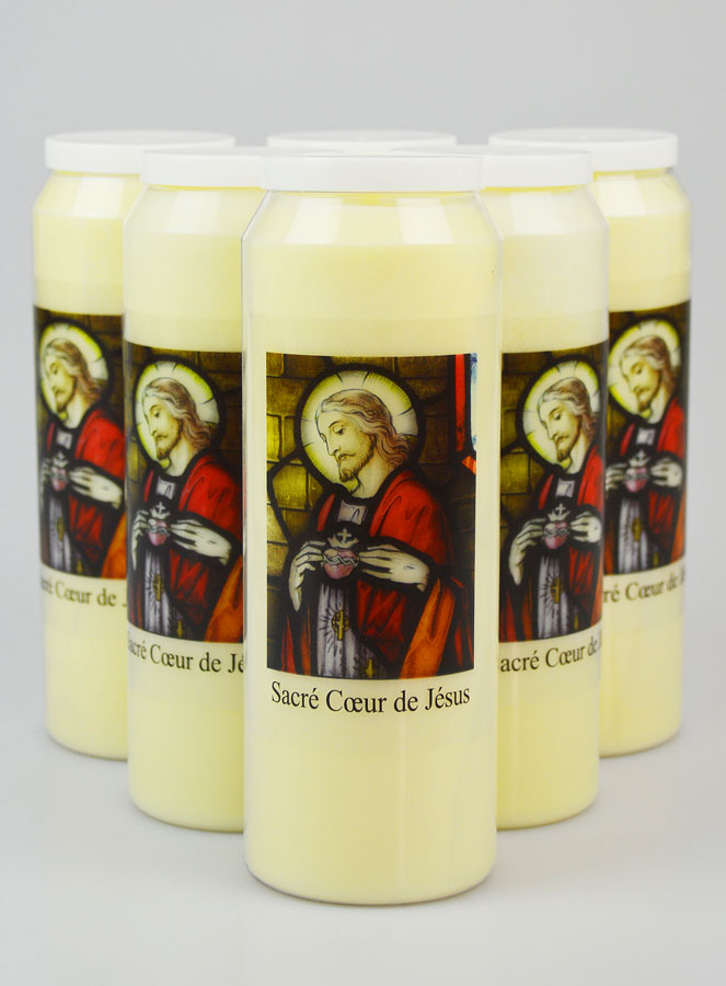 Lot de 6 Bougies de Neuvaine Jésus Sacré-Coeur (pic 1)