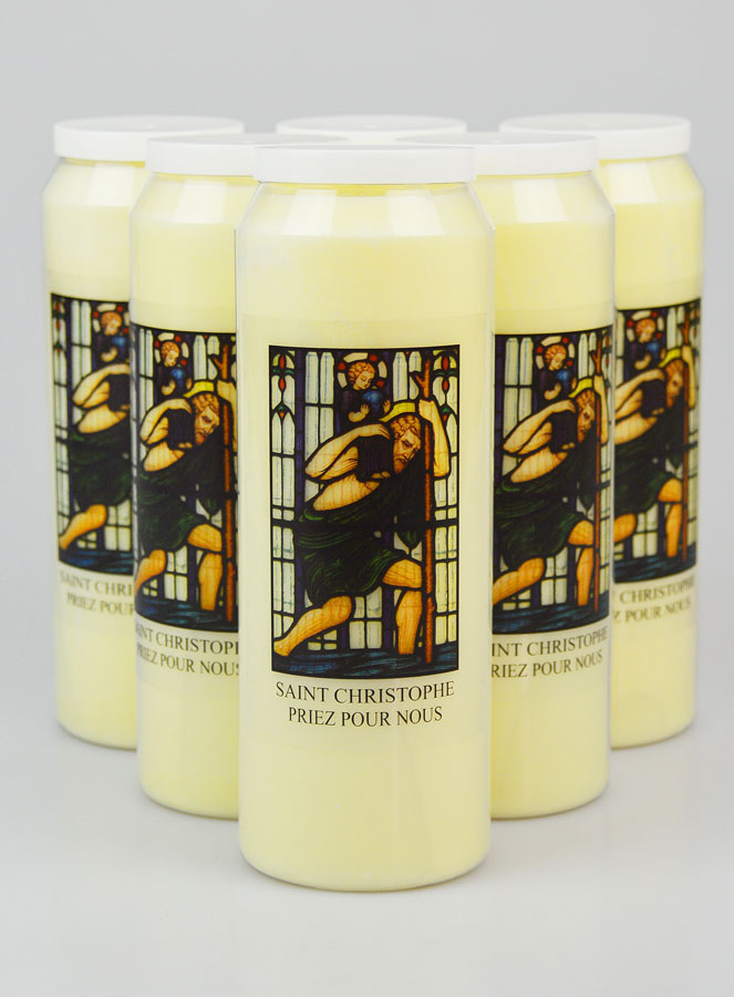 Lot de 6 Bougies de Neuvaine à Saint Christophe (pic 1)