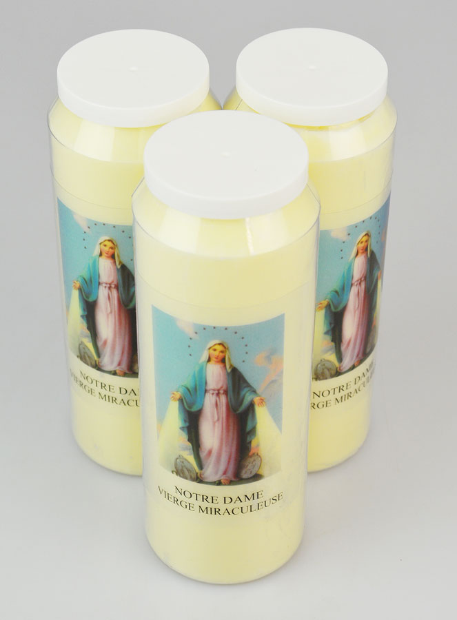 Lot de 3 Bougies de Neuvaine Vierge Miraculeuse (pic 2)