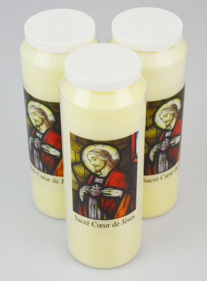 Lot de 3 Bougies de Neuvaine Sacré-Coeur de Jésus (pic 2)