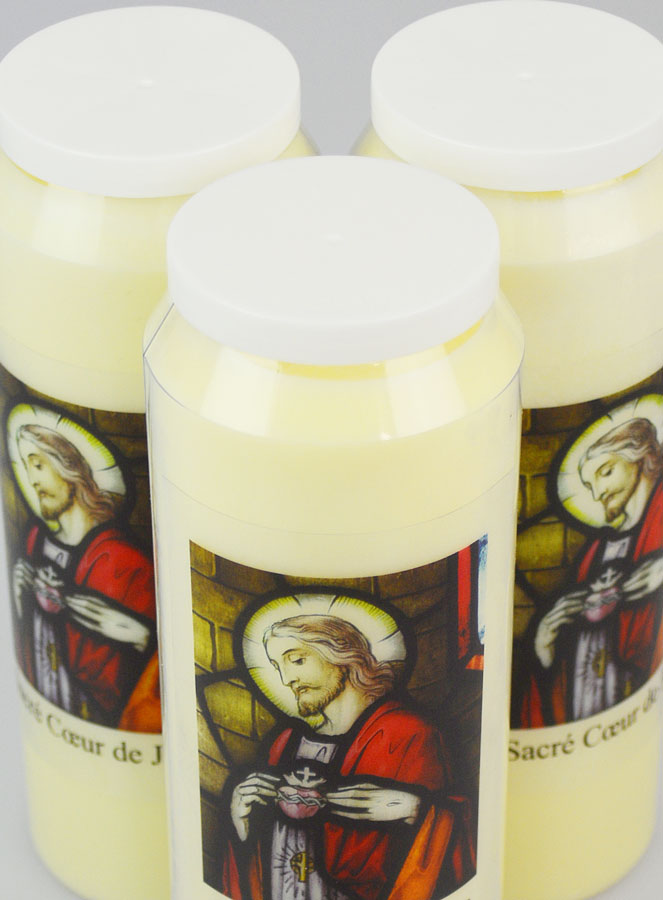 Lot de 3 Bougies de Neuvaine Sacré-Coeur de Jésus (pic 4)