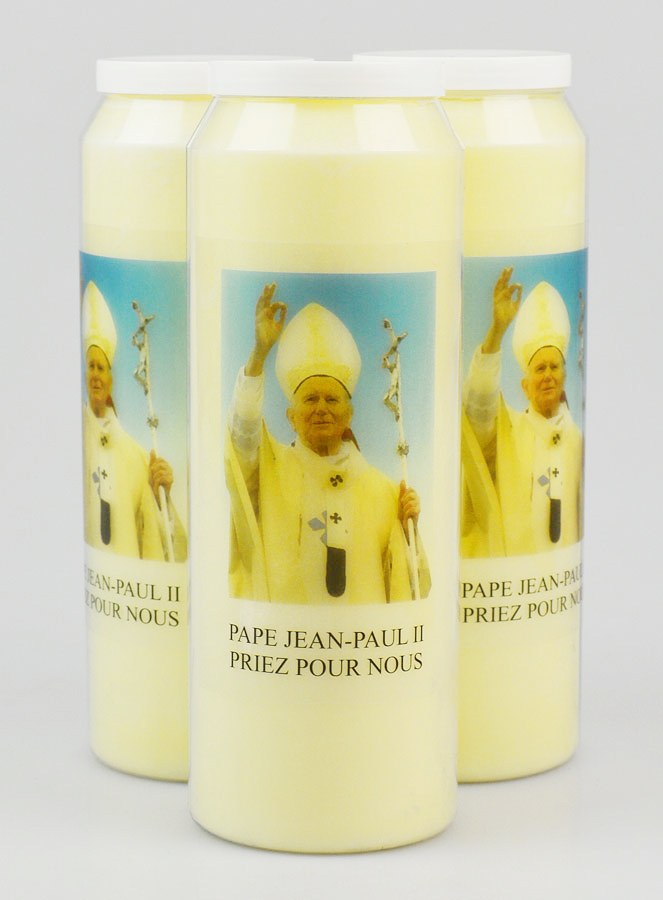 Lot de 3 Bougies de Neuvaine à Saint Jean-Paul II (pic 1)