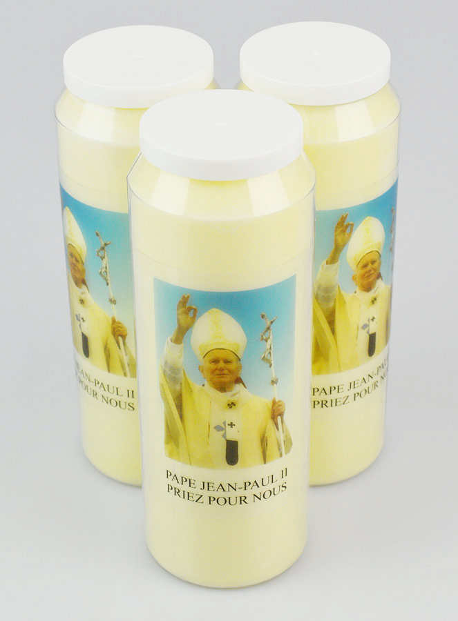Lot de 3 Bougies de Neuvaine à Saint Jean-Paul II (pic 2)
