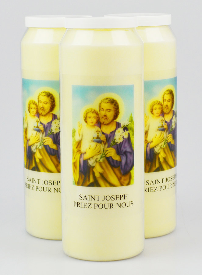 Lot de 3 Bougies de Neuvaine à Saint Joseph (pic 1)