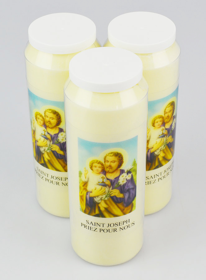 Lot de 3 Bougies de Neuvaine à Saint Joseph (pic 2)