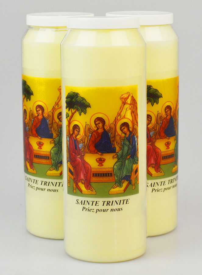 Lot de 3 Bougies de Neuvaine à la Sainte Trinité (pic 1)