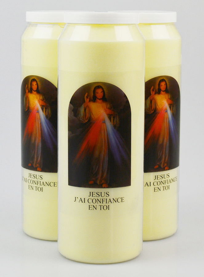 Lot de 3 Bougies de Neuvaine au Christ Miséricordieux (pic 1)