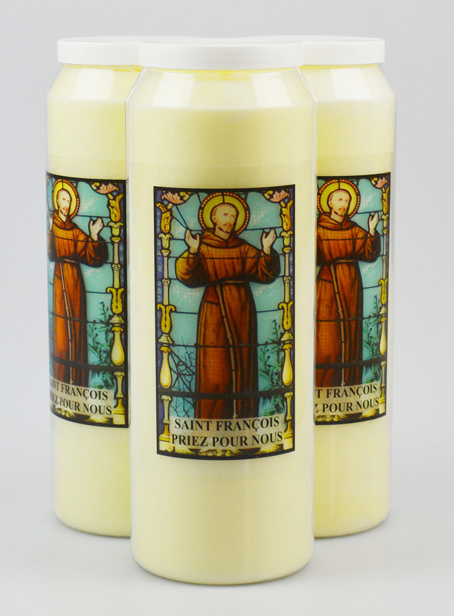 Lot de 3 Bougies de Neuvaine à Saint François d'Assise (pic 1)