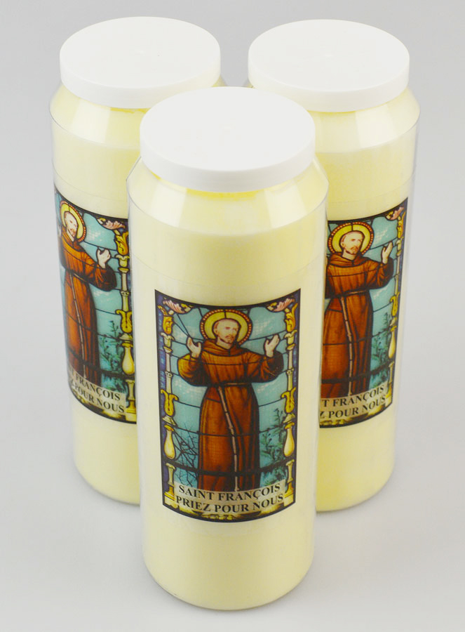 Lot de 3 Bougies de Neuvaine à Saint François d'Assise (pic 2)