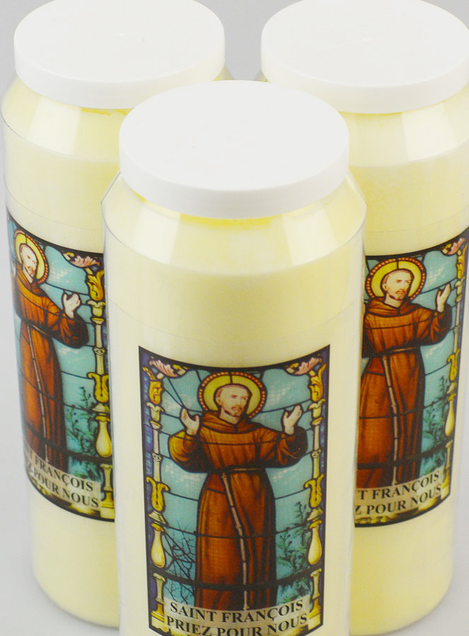 Lot de 3 Bougies de Neuvaine à Saint François d'Assise (pic 4)