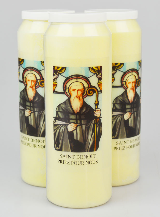 Lot de 3 Bougies de Neuvaine Saint Benoît (pic 1)