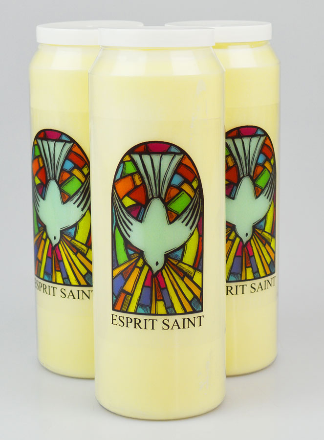 Lot de 3 Bougies de Neuvaine à l'Esprit Saint (pic 1)