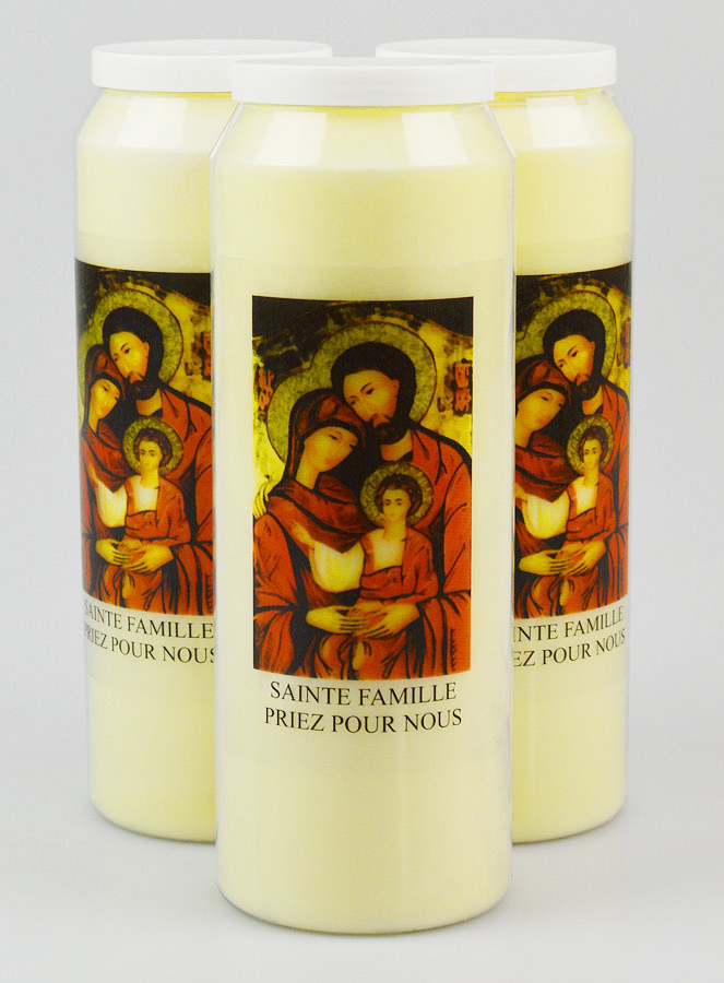 Lot de 3 Bougies de Neuvaine Sainte Famille (pic 1)