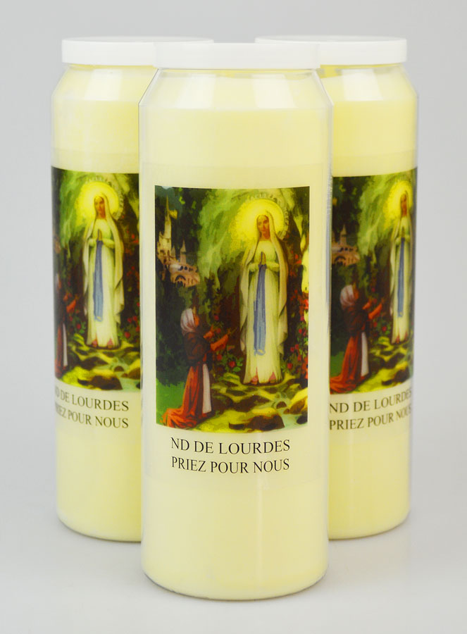 Lot de 3 Bougies de Neuvaine Notre Dame de Lourdes (pic 1)