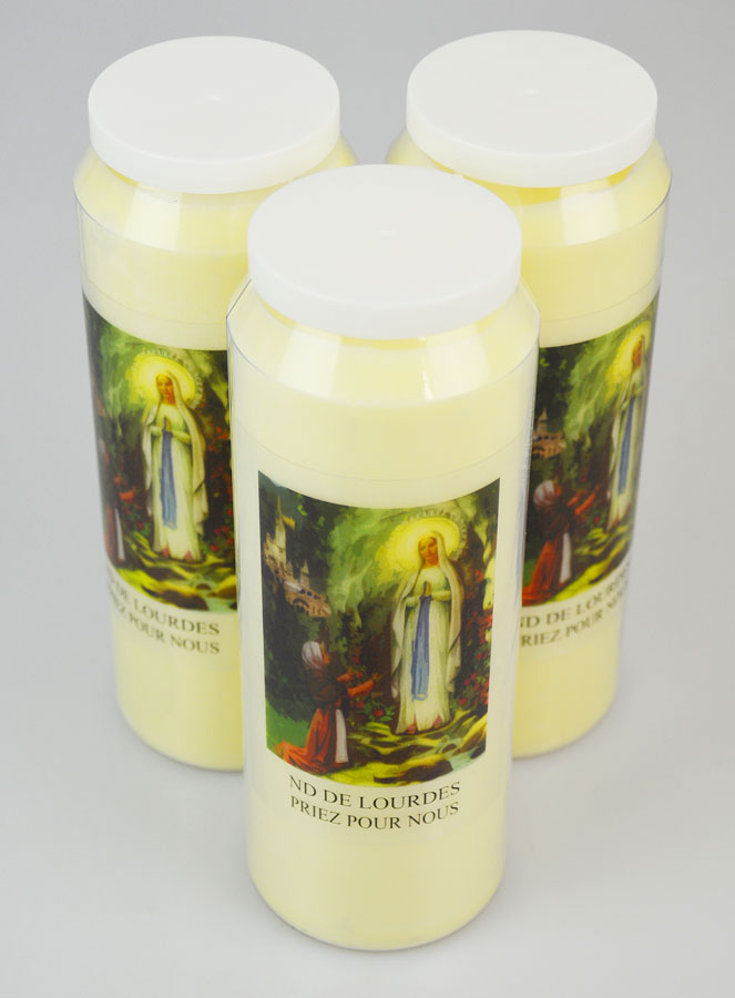 Lot de 3 Bougies de Neuvaine Notre Dame de Lourdes (pic 2)